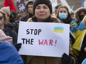 Protesters in Toronto on Thursday.