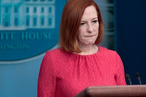 White House Press Secretary Jen Psaki speaks briefs the media Wednesday.