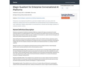 Magic Quadrant for Enterprise Conversational AI Platforms