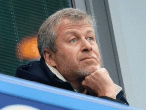 Chelsea FC owner Roman Abramovich watches a match in 2016.
