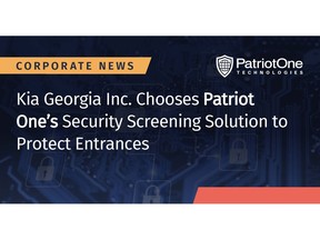 Kia Georgia Inc. Chooses Patriot One's Security Screening Solution to Protect Entrances