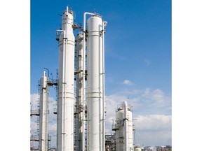 Distillation columns at the JSR chemical plant