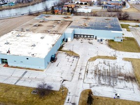 Auto parts giant Magna will be manufacturing lightweight aluminum battery enclosures for the Ford F-150 electric pickup truck at this Irwin Street plant in Chatham, formerly the Crown Metal Packaging plant. PHOTO Ellwood Shreve/Chatham Daily News