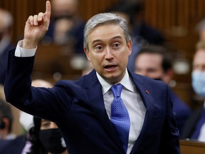 Industry minister Francois-Philippe Champagne. The minister said in a statement Thursday that "the wholesale transfer of Shaw's wireless licences to Rogers is fundamentally incompatible" with competition policy.