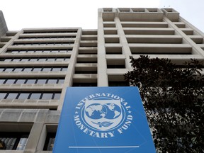 The International Monetary Fund headquarters building in Washington.
