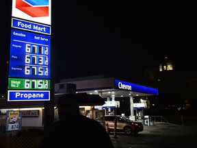 The prices for gas and diesel fuel, over $6.00 a gallon, at a petrol station in Los Angeles, March 2, 2022.