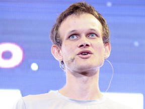 Ethereum co-founder Vitalik Buterin speaks at ETHDenver on Feb. 18, 2022 in Denver, Colorado.