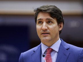 Prime Minister Justin Trudeau in Brussels, Belgium.