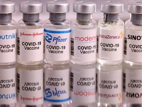 Vials of COVID-19 vaccines.