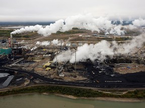 The Suncor tar sands processing plant near the Athabasca River at their mining operations near Fort McMurray, Alta.