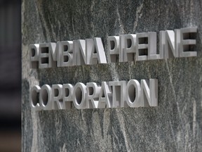 Pembina Pipeline Corp. signage at its offices in Calgary.