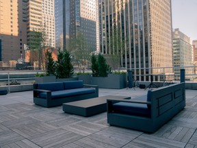 A patio space at the Bank of Montreal (BMO) offices in New York.