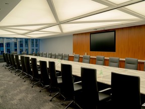 A meeting room at the Mizuho Americas offices in New York.