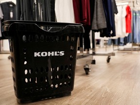 The Kohl’s label is seen on a shopping basket in a Kohl’s department store in the Brooklyn borough of New York