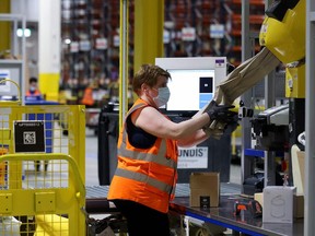 Amazon warehouse workers suffer a high rate of injuries, typically nerve, muscle and joint issues caused by overexertion, repetitive strain and poor ergonomics.