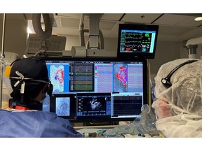 Dr. Marc Deyell treats a patient with atrial fibrillation using the Globe Mapping and Ablation System from Kardium at St. Paul's Hospital in Vancouver.