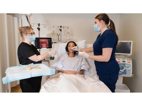 Ambu's single-use aScope™ 4 RhinoLaryngo Slim and aView™ 2 Advance HD monitor form a portable solution that improves the workflow of clinicians who perform bedside FEES in intensive care units, hospital wards, and acute care facilities.