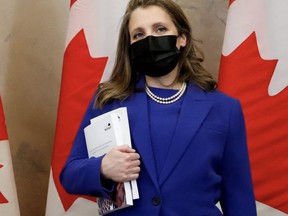 Finance Minister Chrystia Freeland delivers the 2022-23 budget in the House of Commons.