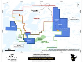 Expansion of the Cheechoo property (69 new claims).