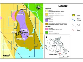 Location and geology of the Langis Project