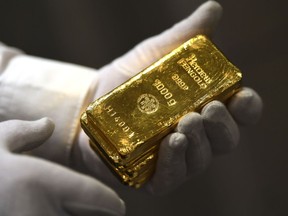 Gold bars at a vault in Germany.