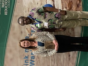 The Saskatchewan Waste Reduction Council (SWRC) presented its 2022 prestigious Waste Minimization Award to Tammy Shields of Moose Jaw on April 28 at its annual Waste ReForum conference in Regina. With Ms. Shields is Henry Mutafya, Environmental Specialist at SaskTel which sponsored the SWRC awards program. The award honours an individual who has made an extraordinary contribution to waste reduction in the province. Ms. Shields was recognized as a pioneer in agricultural recycling for her ground-breaking work over the past 12 years helping to establish grain bag recycling in Saskatchewan. Ms. Shields is the Western Region Program Coordinator for Cleanfarms, a national agricultural industry stewardship organization that develops and implements recycling programs for agricultural plastics, packaging and products. – Cleanfarms photo