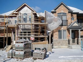 A new subdivision of houses under construction in East Gwillimbury, Ont.