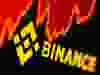 Binance logo and stock graph.