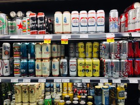 Canadian craft brewery beers at a liquor store.