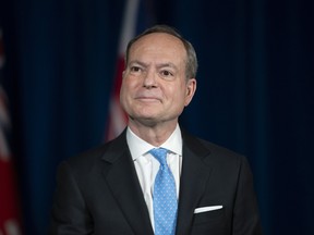 Ontario Minister of Finance Peter Bethlenfalvy before delivering the provincial government's 2022 budget at the Queens Park Legislature in Toronto.