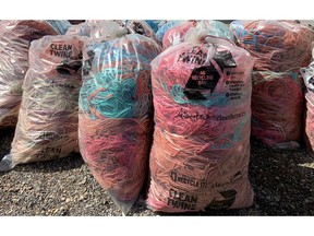 Used baler twine collected for recycling in the 'Alberta Ag-Plastic. Recycle It!' pilot. -Cleanfarms photo