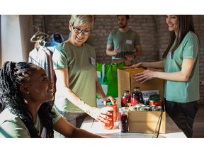 Photo of happy volunteers