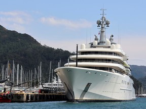 Eclipse, a superyacht linked to sanctioned Russian oligarch Roman Abramovich, docked in the Turkish tourist resort of Marmaris. Global efforts to pin down true ownership was spotlighted recently when it was reported that Antigua and Barbuda had reached out to the United Kingdom to help determine whether a pair of yachts moored near the Caribbean islands are owned by Abramovich.