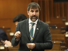 Minister für Umwelt und Klimawandel Steven Guilbeault während der Fragestunde im Unterhaus auf dem Parliament Hill in Ottawa.