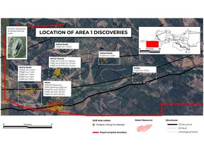Figure 1. Location of Area 1 discoveries