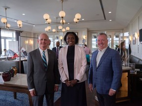 L-R: David Hart, CEO, Bermuda Business Development Agency; Her Excellency Ms. Rena Lalgie, Governor of Bermuda; John Huff, CEO and President, Association of Bermuda Insurers and Reinsurers (ABIR).