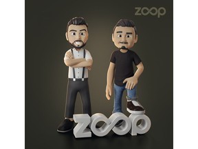 Co-CEOs, Tim Stokely and RJ Phillips, in the company's signature #zoopcards character design.