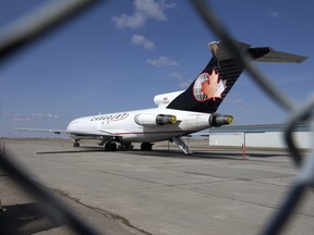 A Cargojet plane in Saskatchewan.