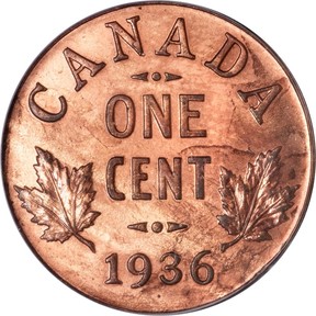 A 1936 dot penny.