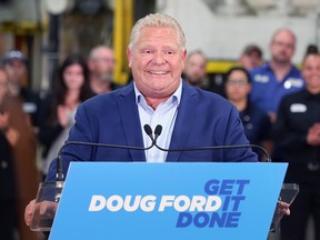 Ontario Premier Doug Ford is shown at Laval Tool in Windsor on Monday, May 30, 2022 where he made a campaign stop.