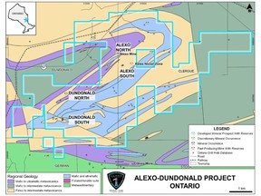 Location of the Alexo-Dundonald Property in northeastern Ontario