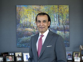 Samir Manji, president and chief executive officer of Artis Real Estate Investment Trust, in his office in Vancouver.