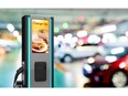 Melitron's new Level 2 EV Charger Series with HD digital signage is fully customizable in design, colour, graphics and LED accent lighting.