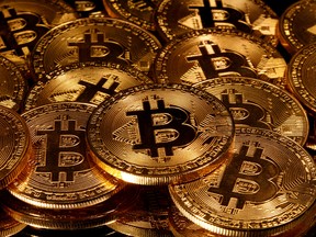 Bitcoin fell as much as 5.1 per cent on Monday and traded at around US$32,630 at 10:47 a.m. in New York.