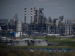 The Russian oil producer Gazprom Neft's Moscow oil refinery.