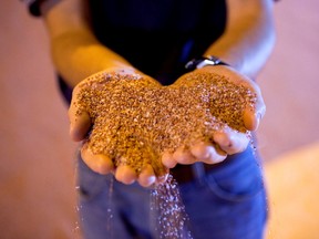 Potash in a storage facility in Saskatchewan.