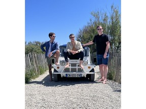 Willy Gruyelle (CEO of MOKE France), Quentin Monge (artist) and Wouter Witvoet (CEO and Founder of EV Technology Group)