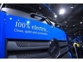 A Mercedes-Benz eActros electric cargo truck Photographer: Krisztian Bocsi/Bloomberg