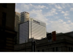 (EDITORS NOTE: Image was created using a variable planed lens.) The Telus Harbour building stands in Toronto, Ontario, Canada, on Monday, July 9, 2018. Telus Corp. shares rose 1.6 percent, more than any full-day gain since Feb. 21 and more than double Canada's benchmark index.