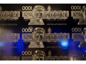 Canadian one thousand dollar intaglio printing plates sit on display at the Bank of Canada Museum in Ottawa, Ontario, Canada, on Thursday, Aug. 16, 2018. It makes sense for the U.S. and Mexico to meet bilaterally on Nafta on certain issues and Canada looks forward to rejoining talks on the trilateral pact in the coming days and weeks, Prime Minister Justin Trudeau said. Photographer: Brent Lewin/Bloomberg